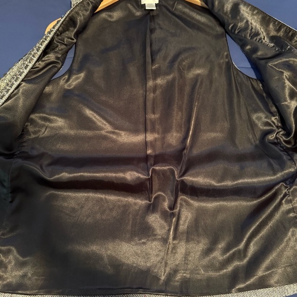 Chico's Tweed Gray with Gold and Silver Beaded Vest, Size 1 (8/10) - Picture 8 of 8